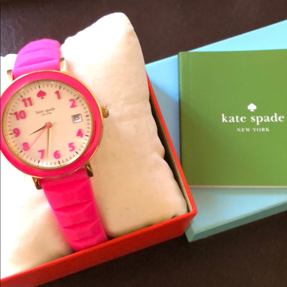 Kate spade hot pink silicone watch